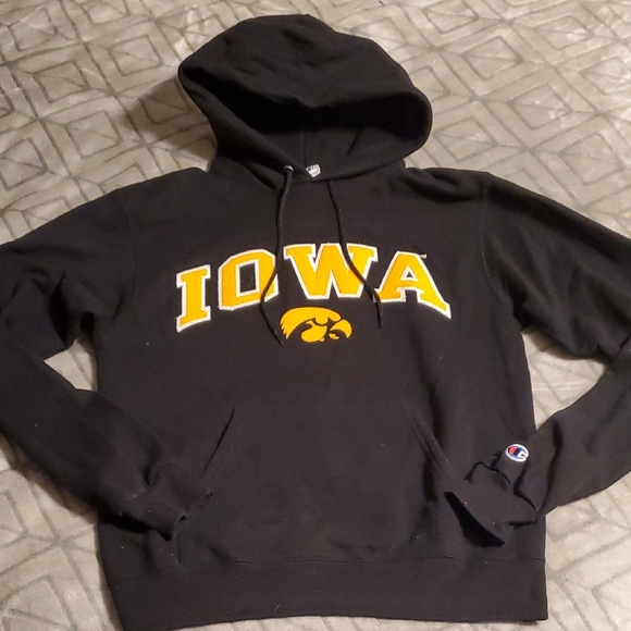 Champion Black and Yellow Iowa Hoodie - Picture 1 of 7